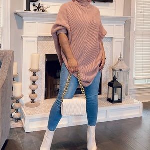 New Mauve oversized sweater poncho